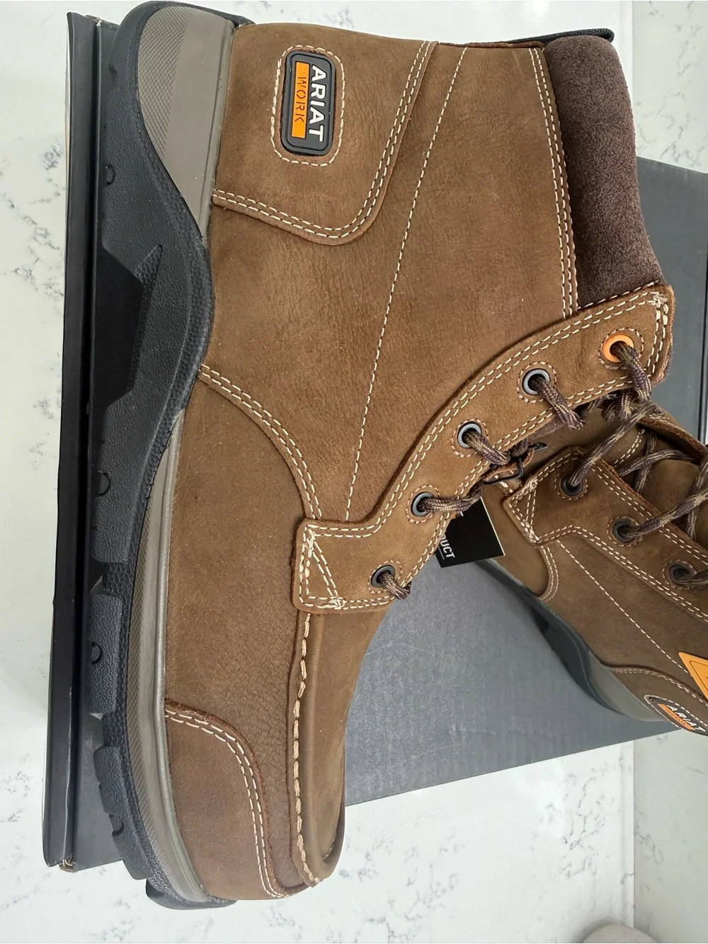 Ariat Brown Lace-Up Composite Toe Work Boots